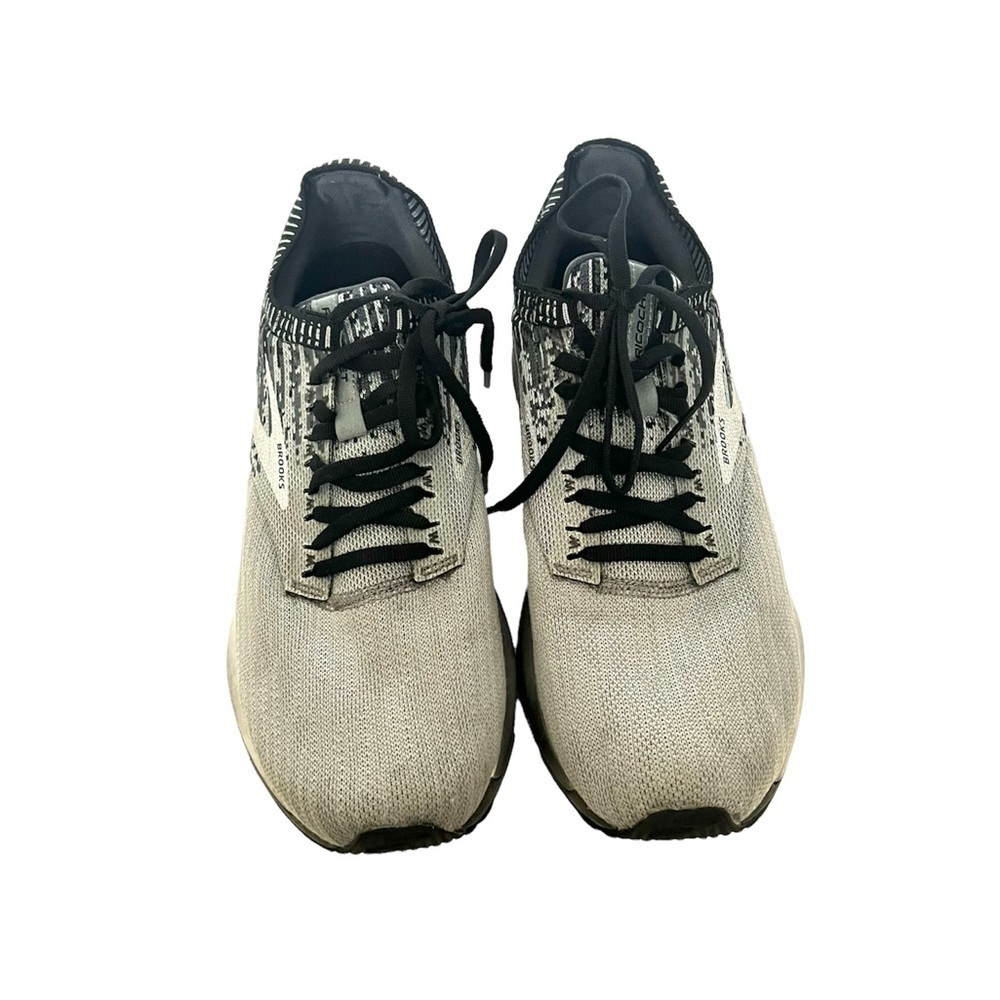 Brooks Ricochet Mens Black Gray Knit Lace Up Athletic Running Shoes Sneakers - Picture 4 of 7